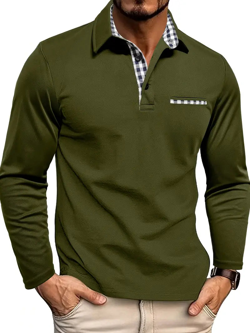 Polo homme manches longues élégant – style intemporel, coupe ajustée et confort premium