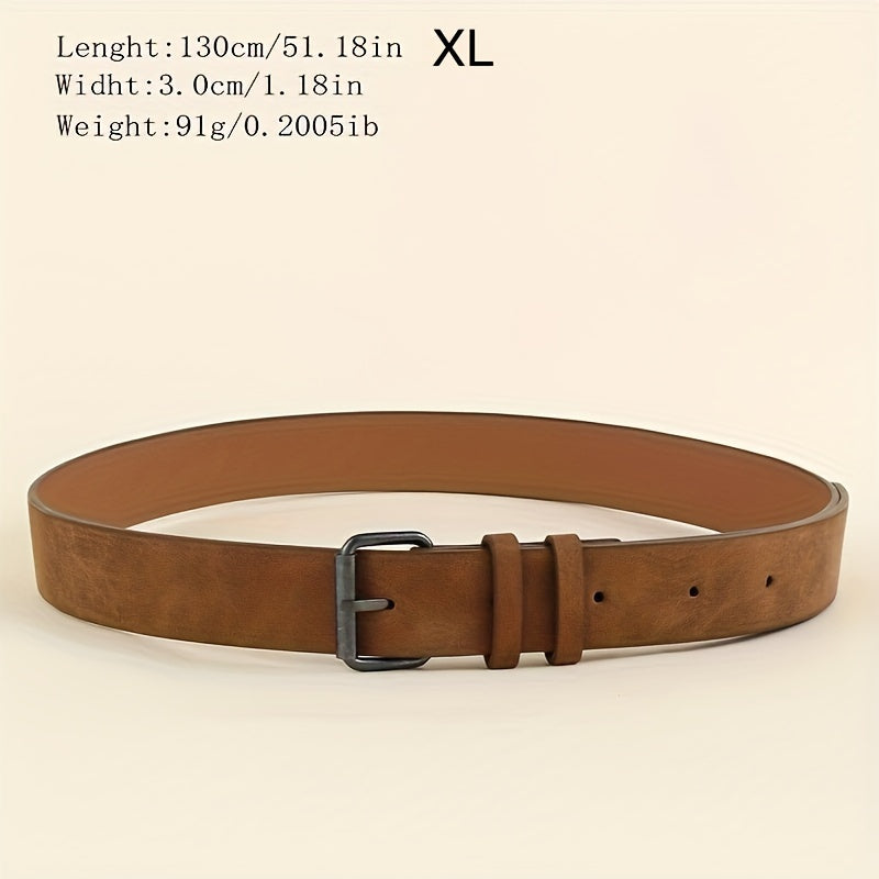 Ceinture mode en cuir PU marron clair pour homme – style rétro