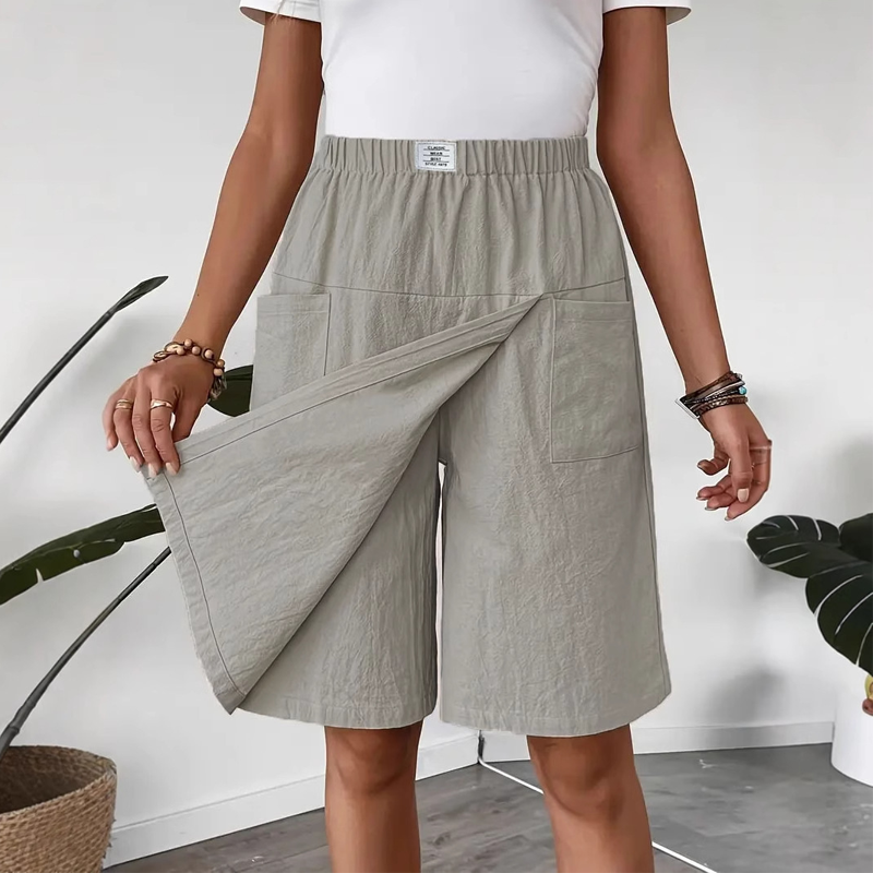 Jupe Short Femme Taille Élastique Coupe Asymétrique Été