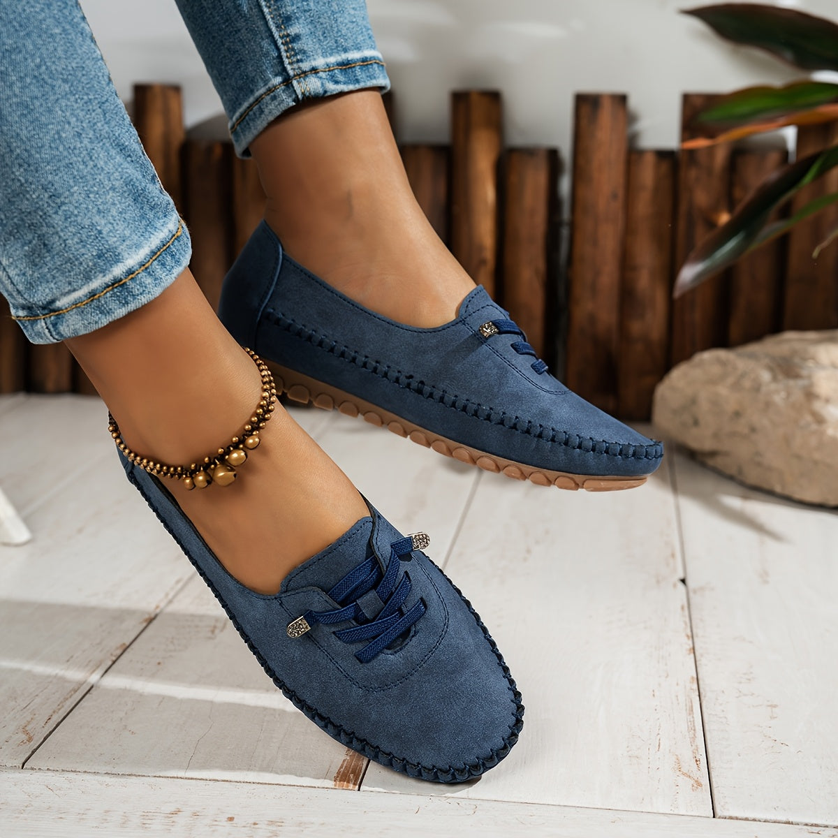 Mocassins Femme Souples À Lacets Semelle Flexible Usage Quotidien