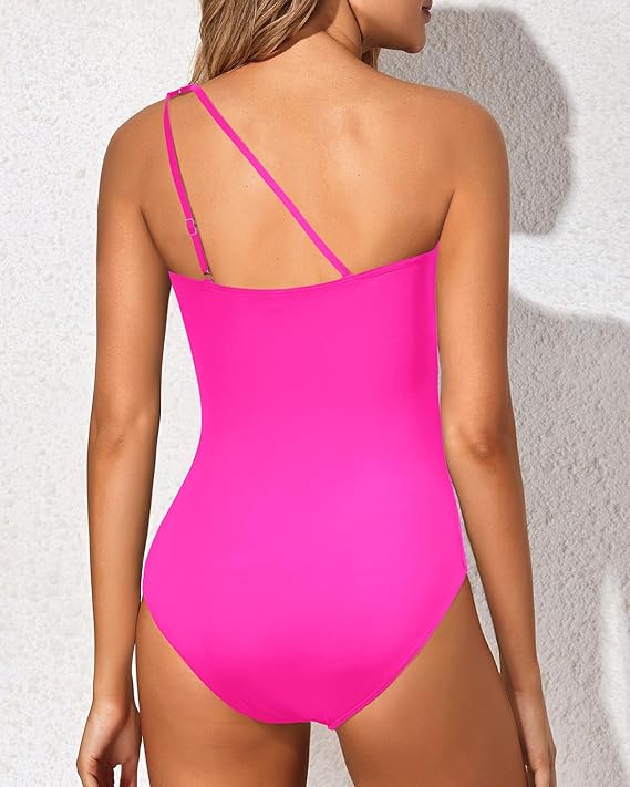 Maillot De Bain Femme Une Épaule Imprimé Tropical Usage Balnéaire