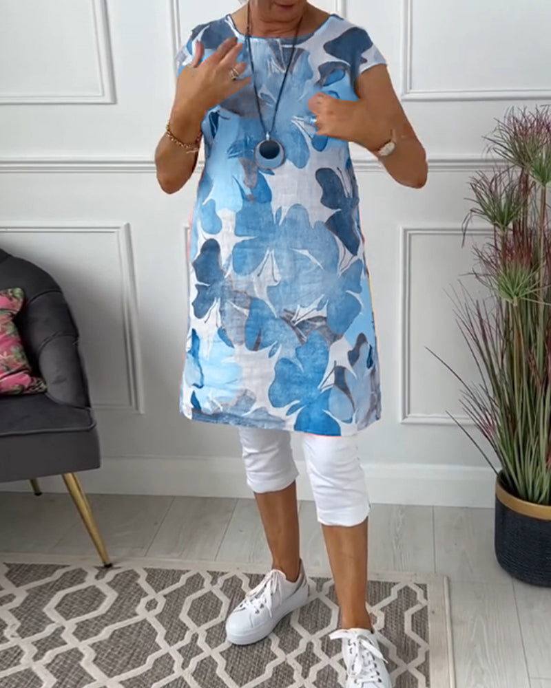 Robe Femme Fluide Imprimée Verte Style Estival Décontracté