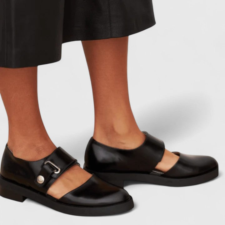 Chaussures Mary Jane femme en cuir véritable avec bride réglable