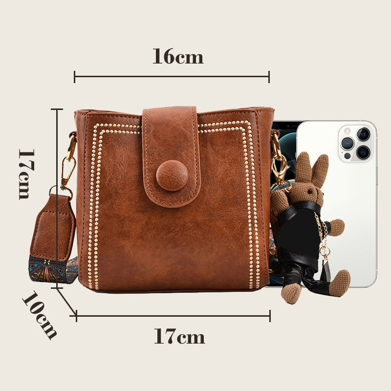 Petite sacoche femme carrée en PU souple – Style rétro et tendance au quotidien