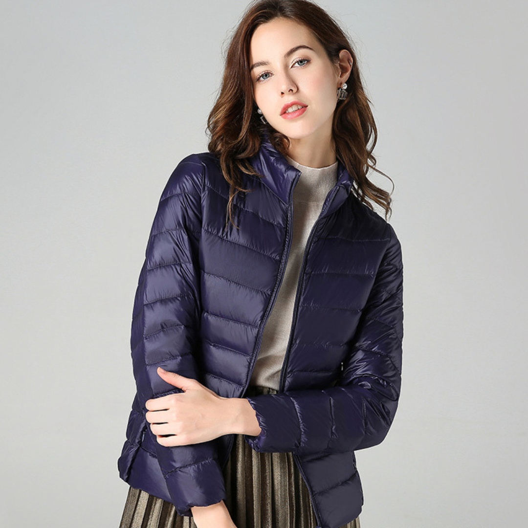 Rhoselle™ - Veste En Duvet Ultralégère Avec Plis Sophistiqués