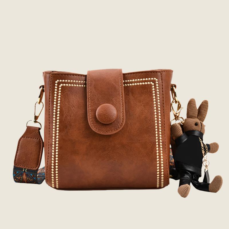 Petite sacoche femme carrée en PU souple – Style rétro et tendance au quotidien