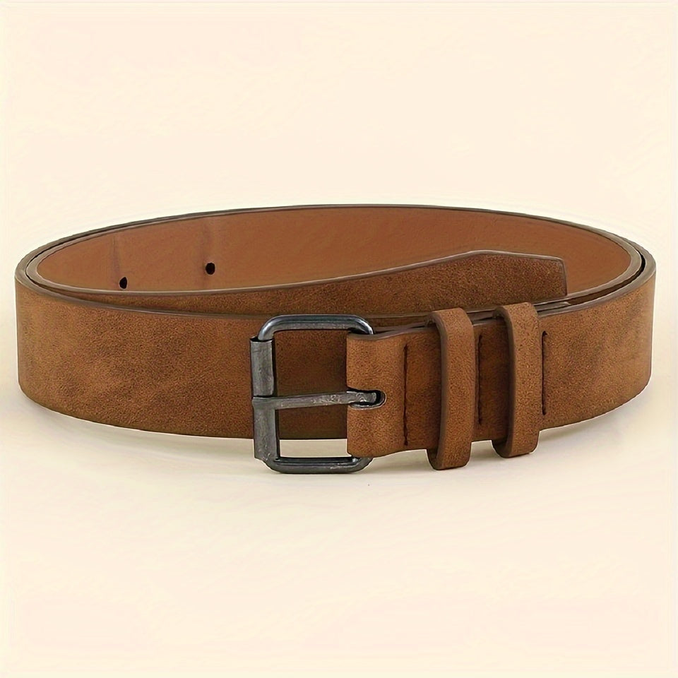 Ceinture mode en cuir PU marron clair pour homme – style rétro