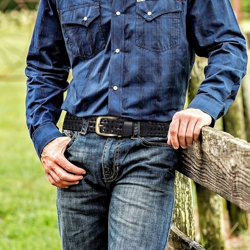 Ceinture en cuir tressé pour homme – élégante et intemporelle