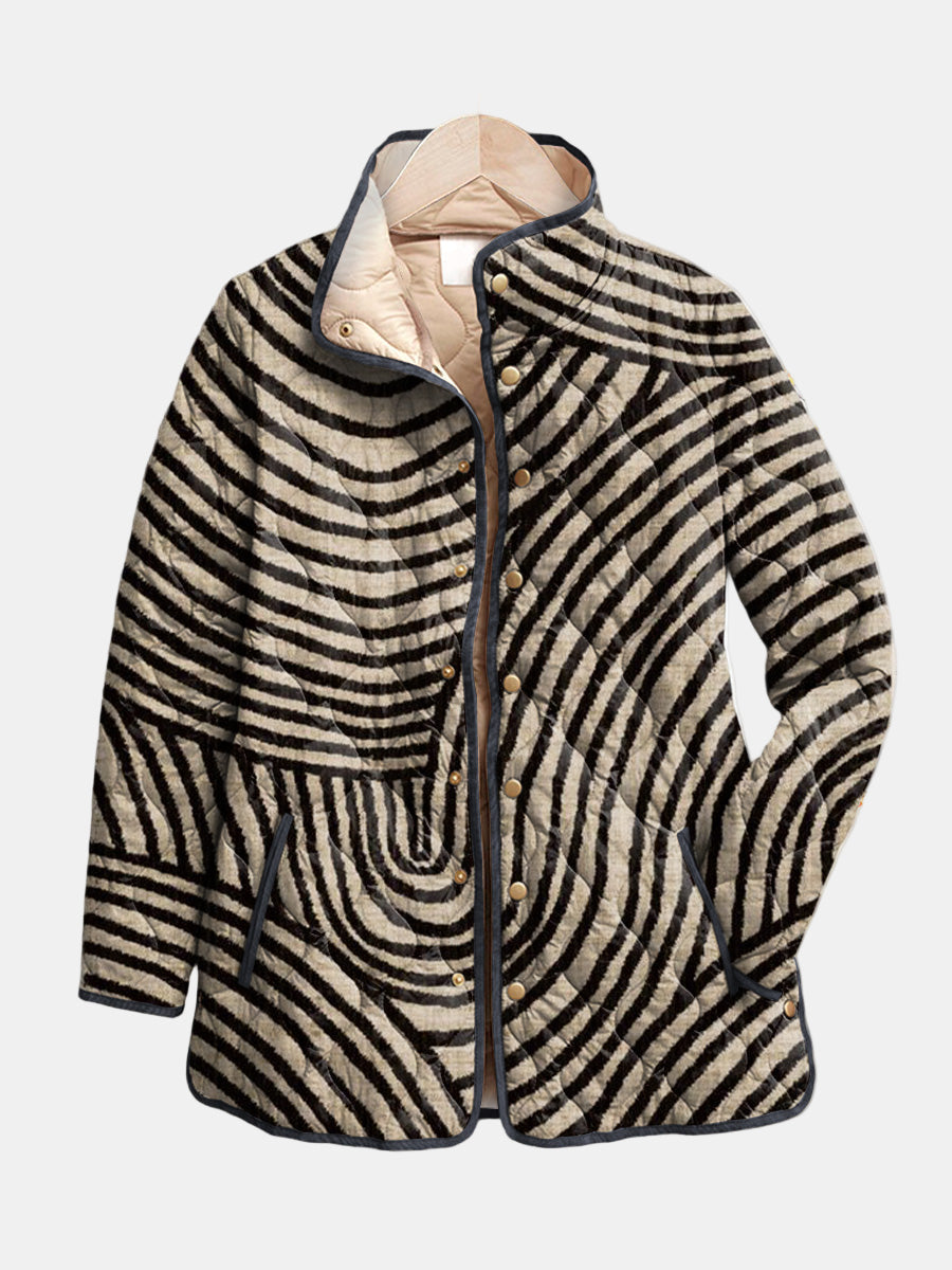 Veste matelassée femme à motif graphique rétro