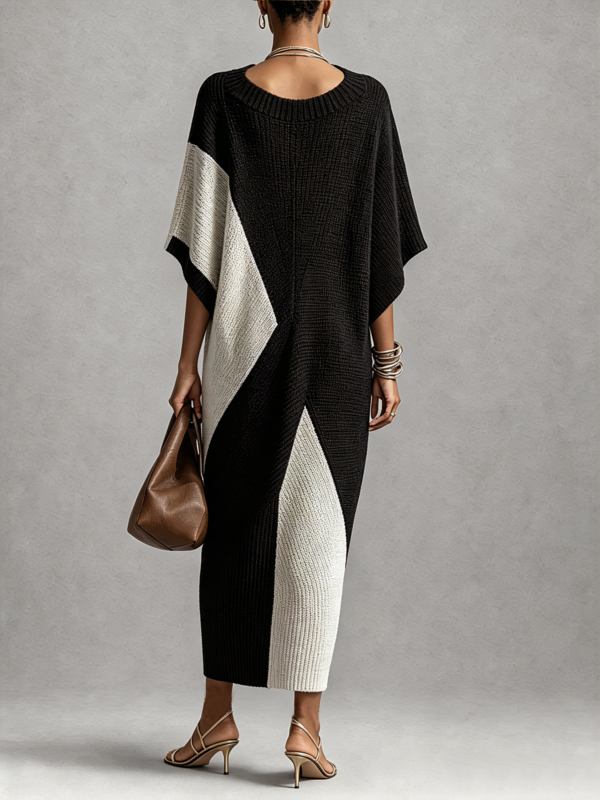 Robe midi femme en maille à coupe portefeuille