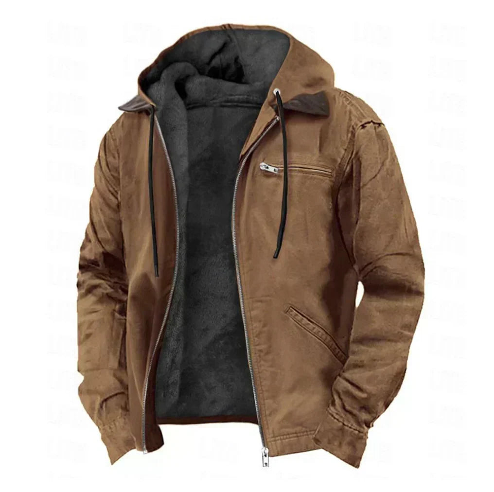 Veste homme à capuche zippée et doublure chaude