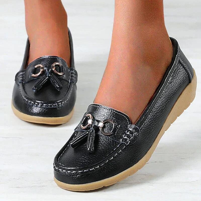 Mocassins Femme À Enfiler Finition Texturée Semelle Souple Usage Quotidien