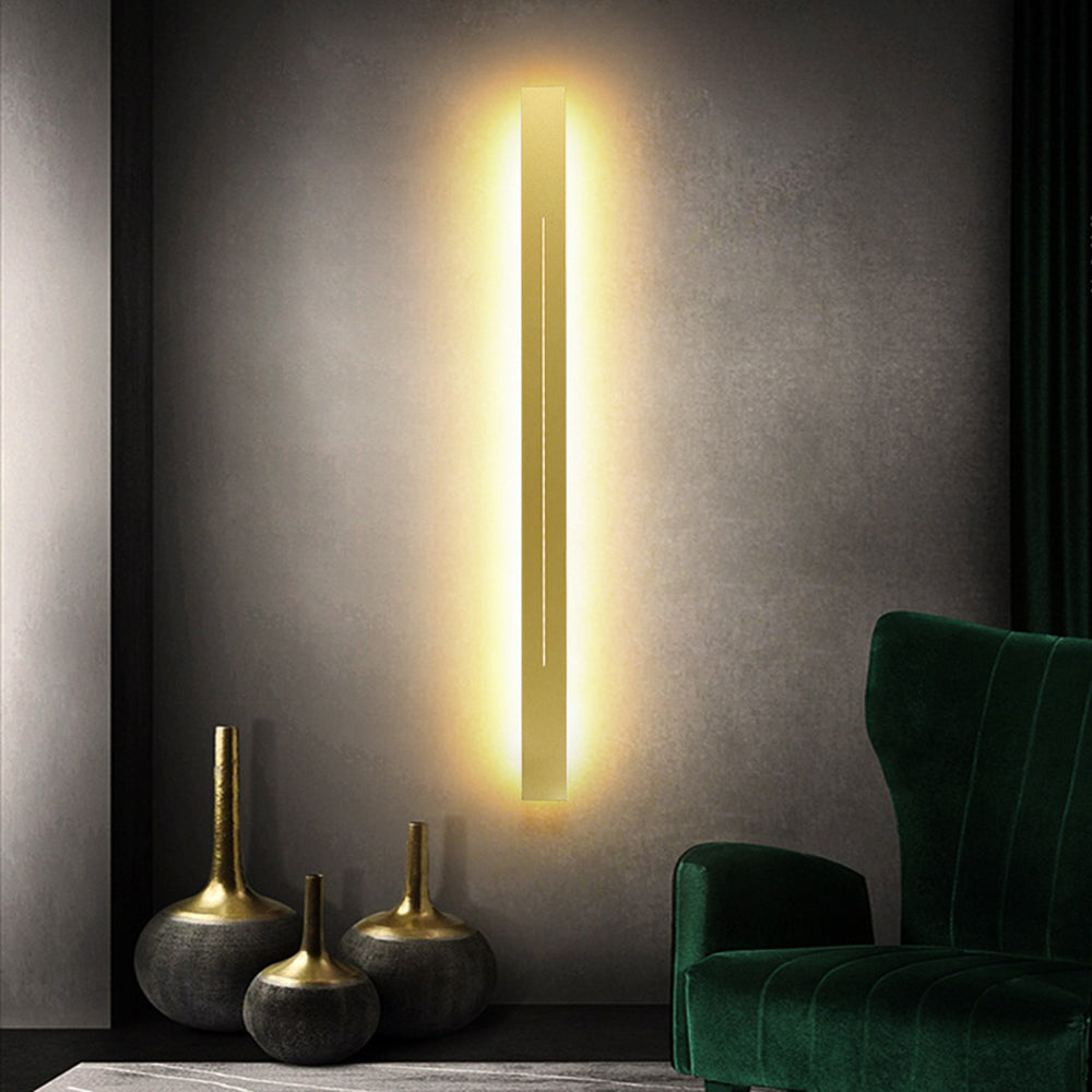 Azin Applique Murale Linéaire Simple Noir/Or Salon