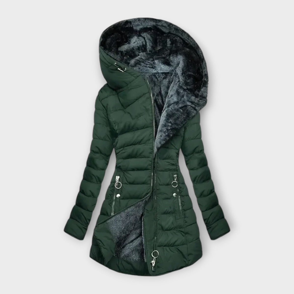 Manteau femme matelassé à capuche doublée