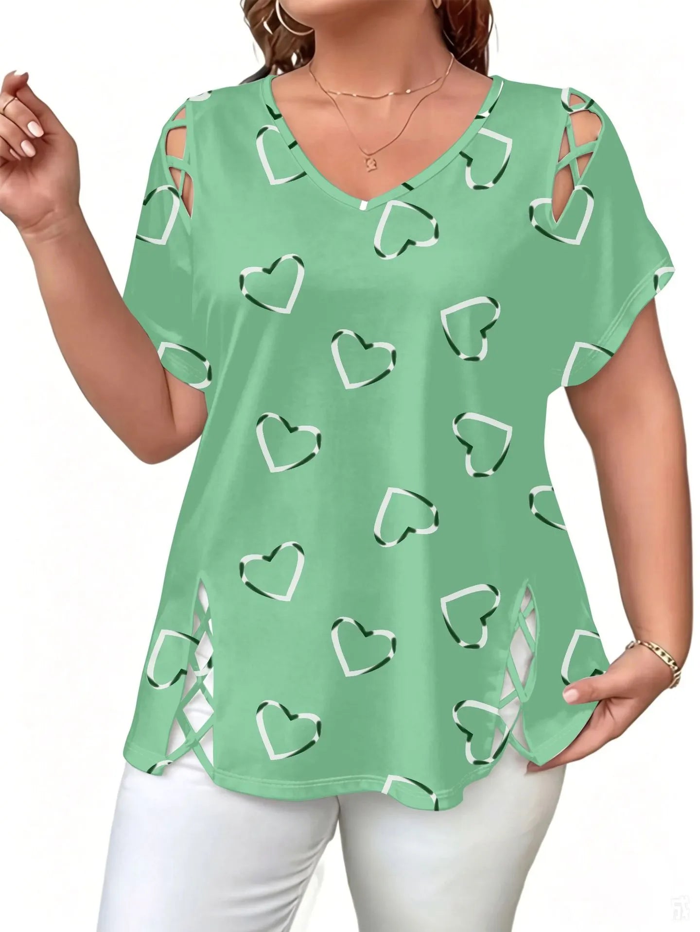 Blouse femme tie-dye avec découpes lacées sur les côtés