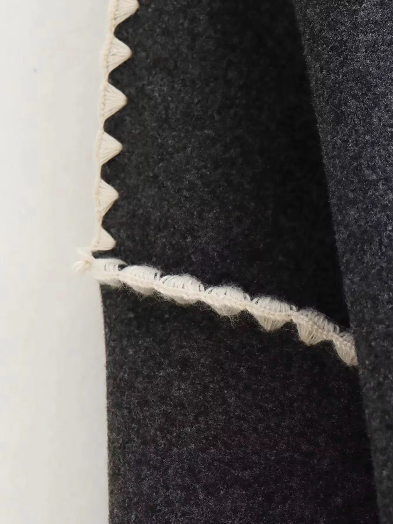 Manteau en laine tweed femme – Col rond, coupe ample