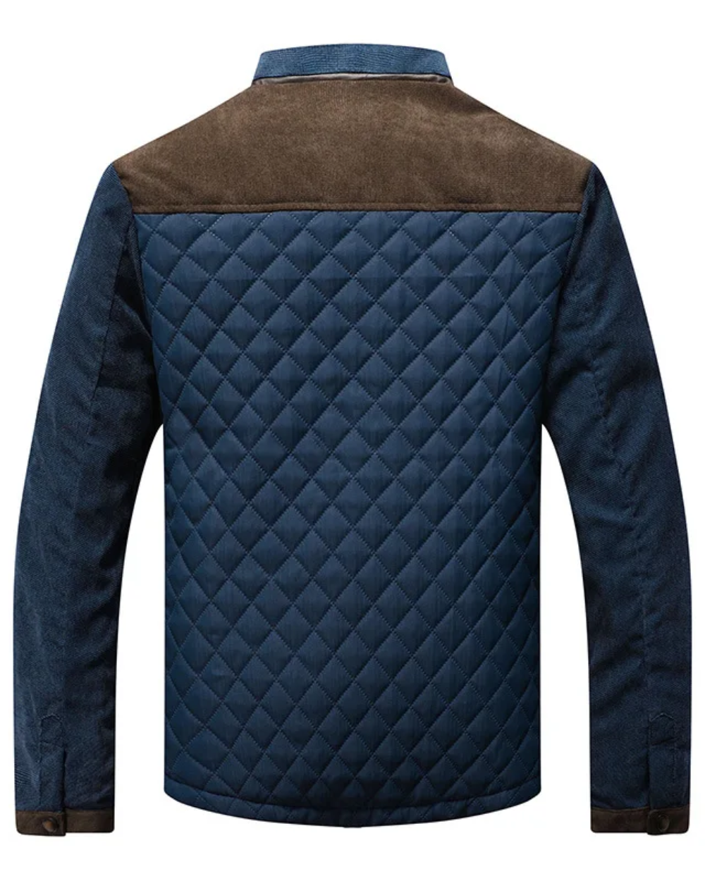 Veste homme matelassée à col montant et empiècements contrastés