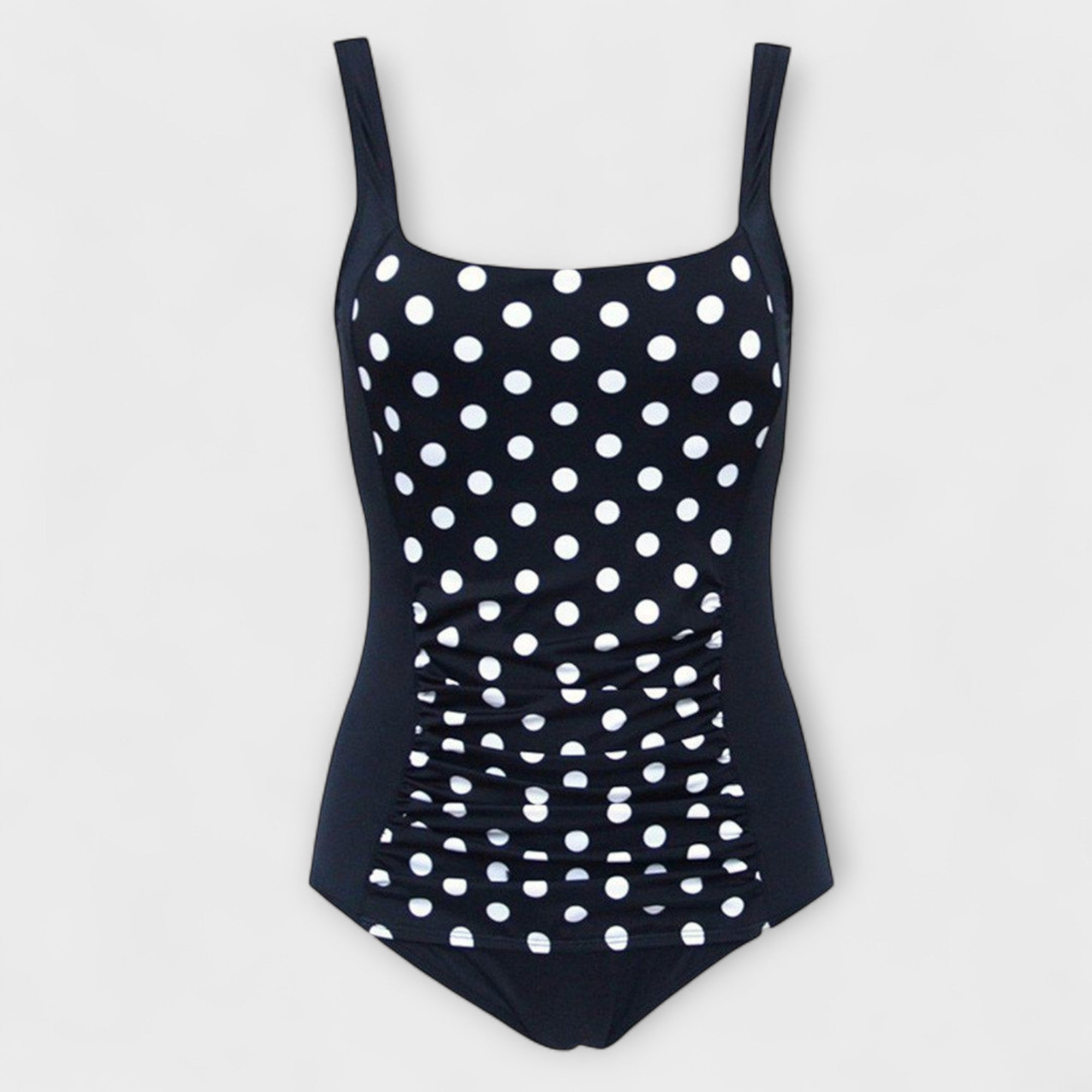 Maillot de Bain Une Pièce Femme Col Carré Froncé Latéral Gainant Uni