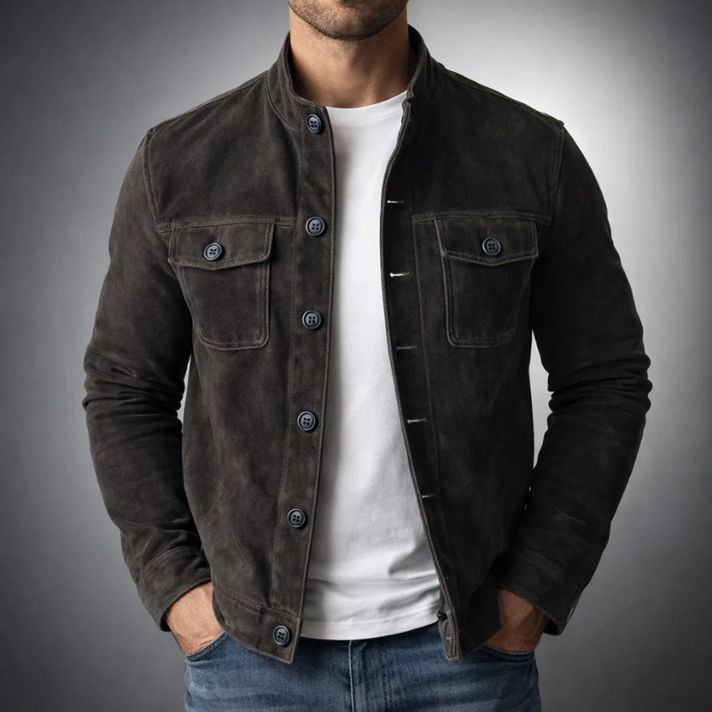 Surchemise homme effet suède avec poches poitrine