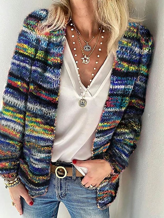 Cardigan Multicolore en Maille Esprit Bohème et Confort Quotidien