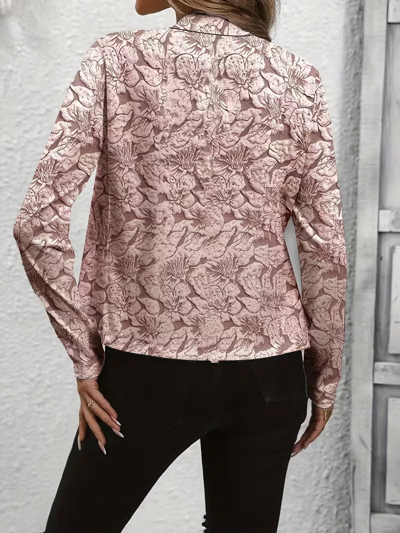 Blazer femme floral ouvert à col structuré