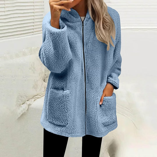 Veste polaire femme zippée à col montant et poches