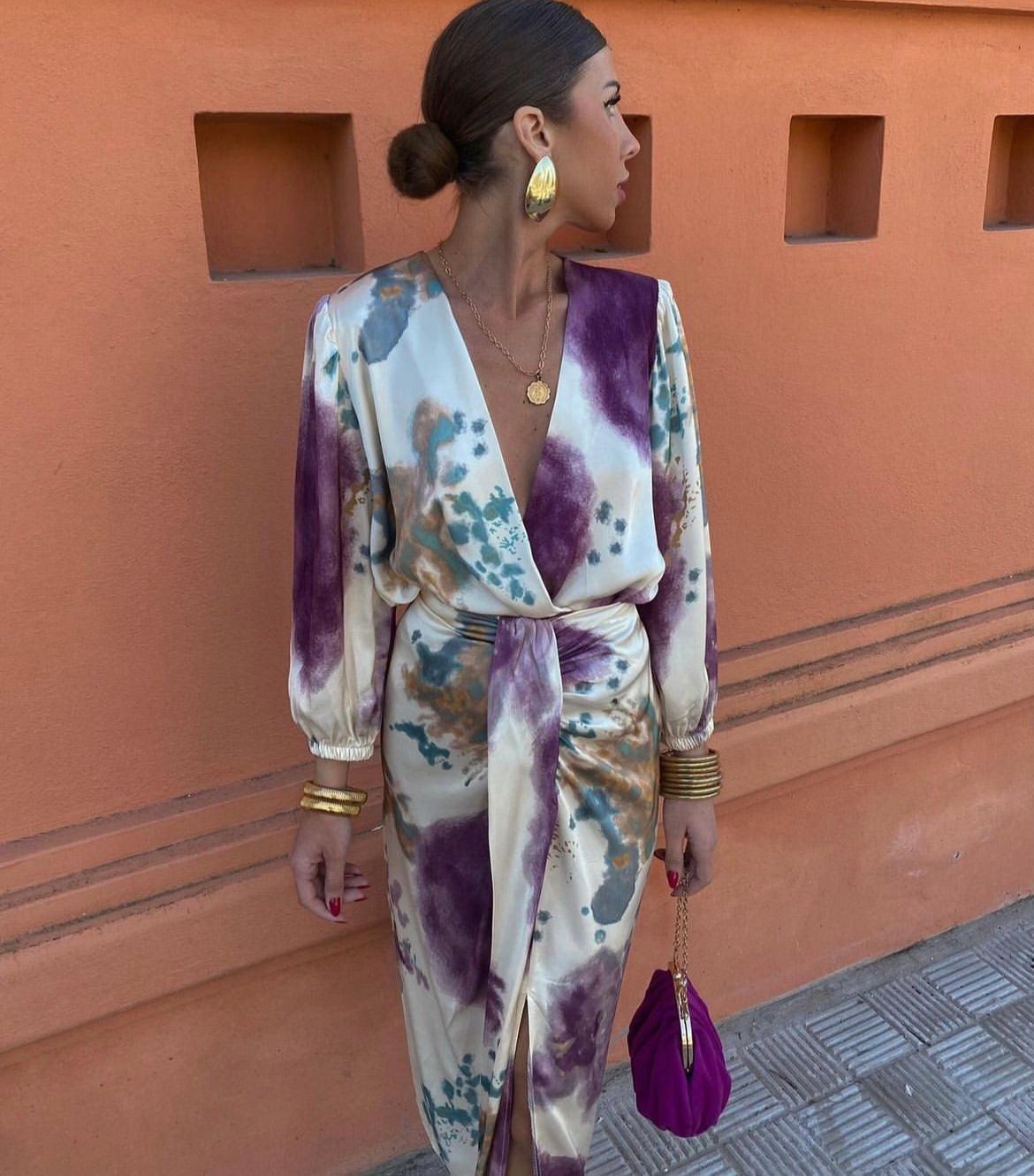 Robe Élégante Décolleté En V Coupe Fluide Femme