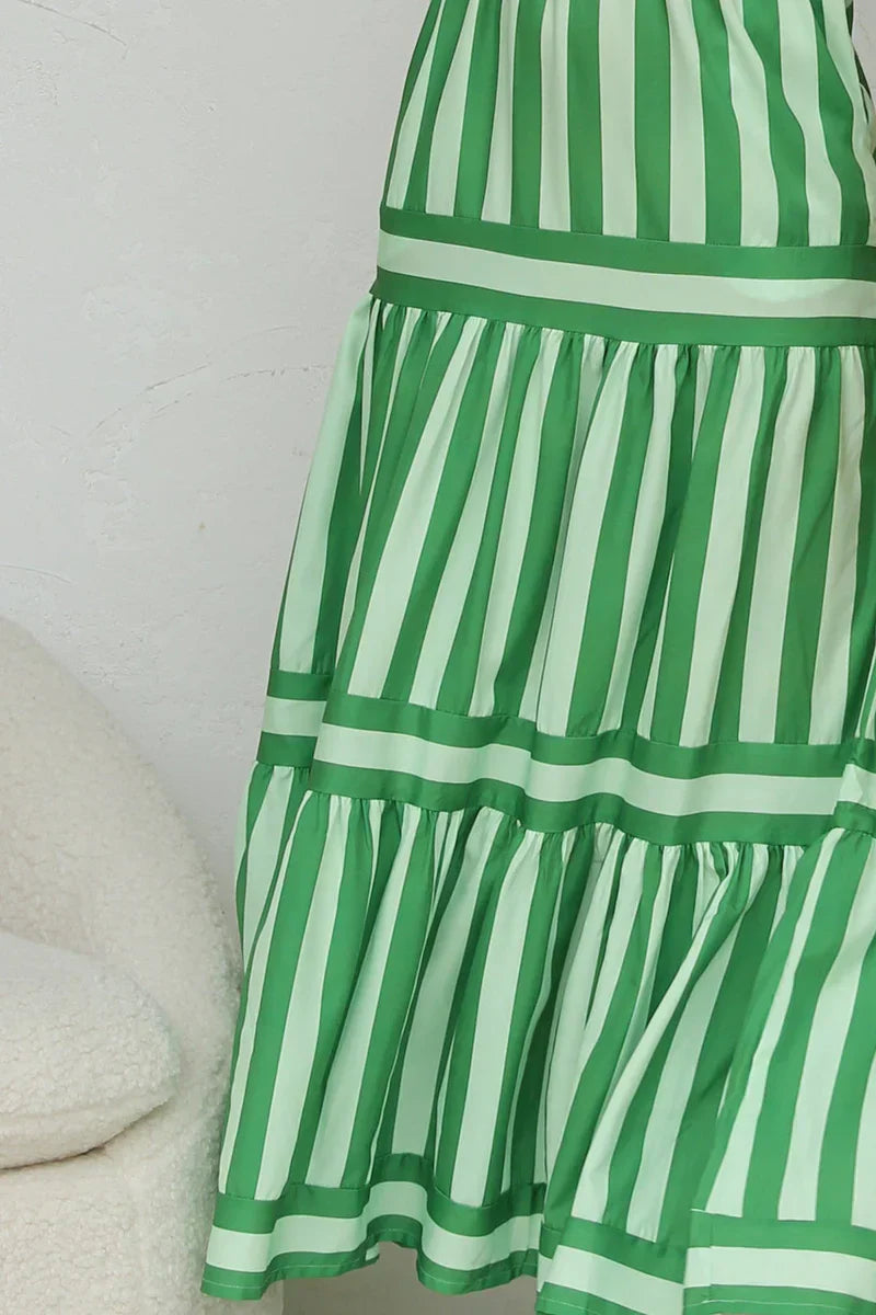 Robe Femme Rayée Longue Bretelles Coupe Fluide Été Élégante