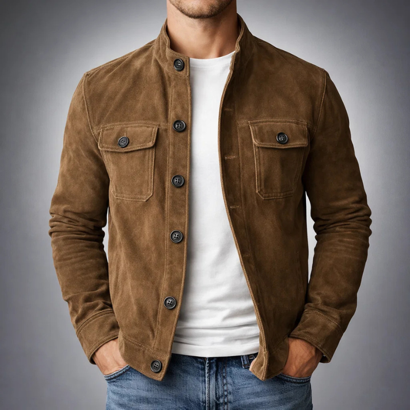 Surchemise homme effet suède avec poches poitrine
