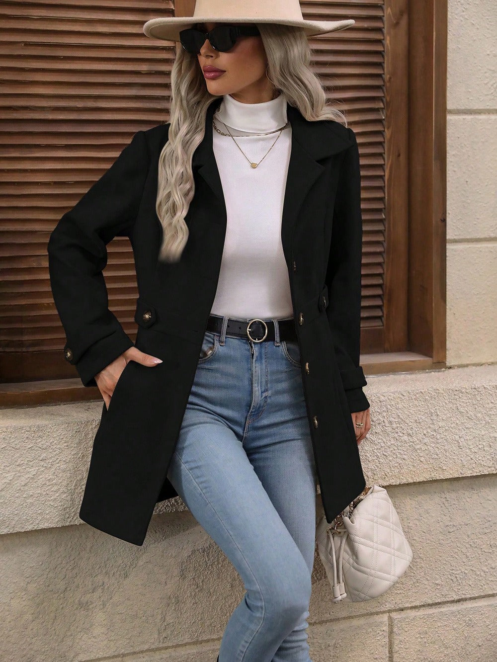 Trench Élégant pour Femme à Ceinture Ajustable