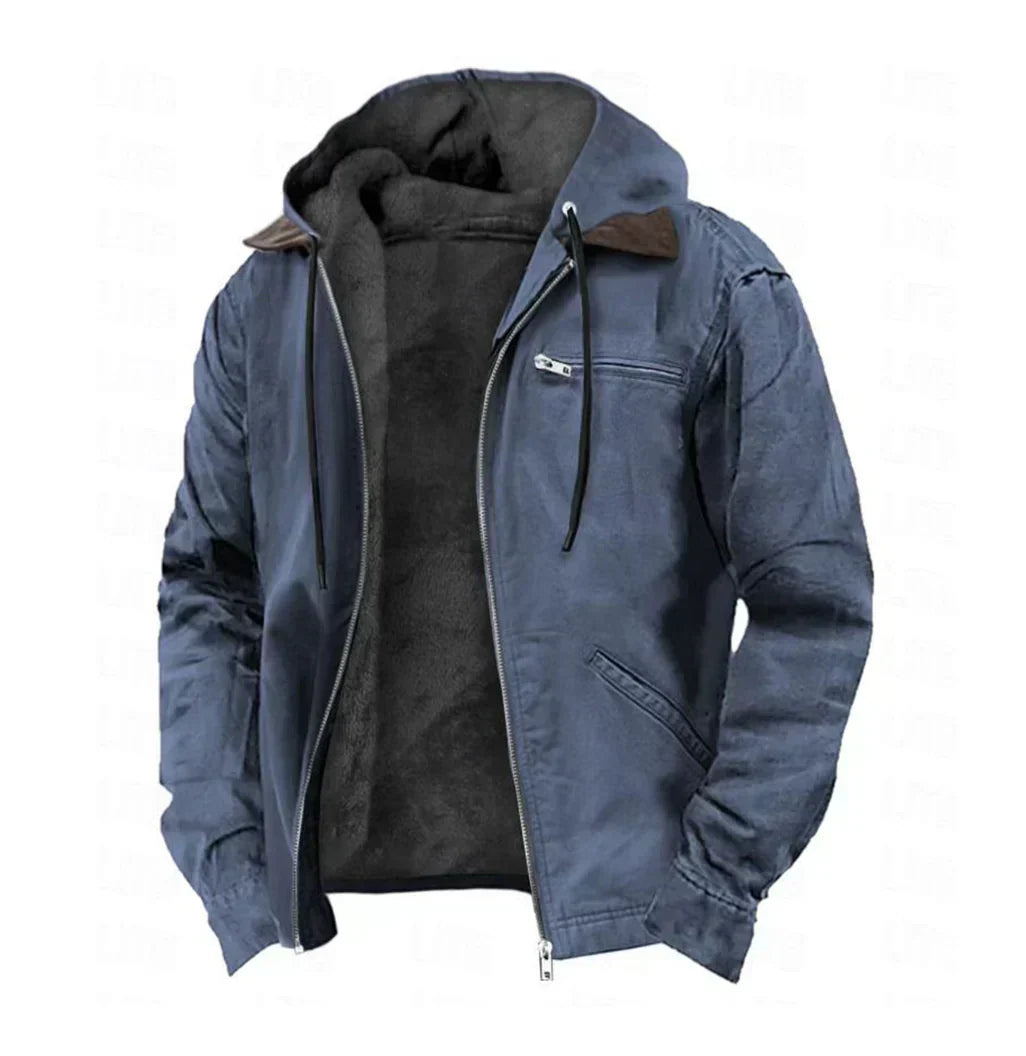 Veste homme à capuche zippée et doublure chaude