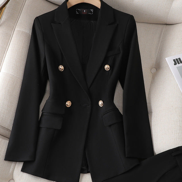 Ensemble Tailleur Femme Élégant – Blazer Structuré et Pantalon Ajusté