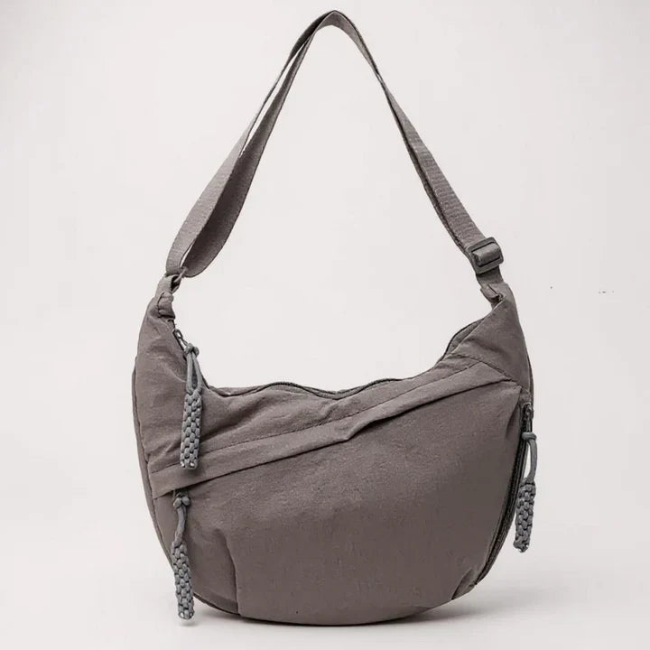 Sac banane femme en nylon côtelé avec bandoulière réglable