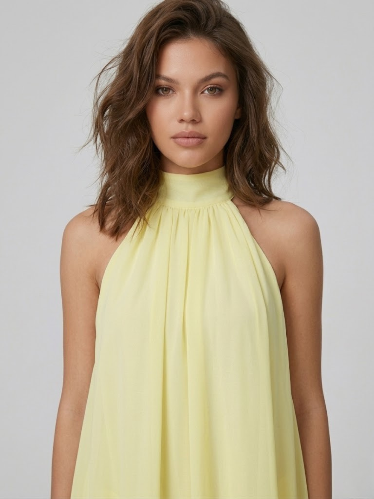Robe Courte Femme Dos Nu Col Halter – Robe Volantée Été