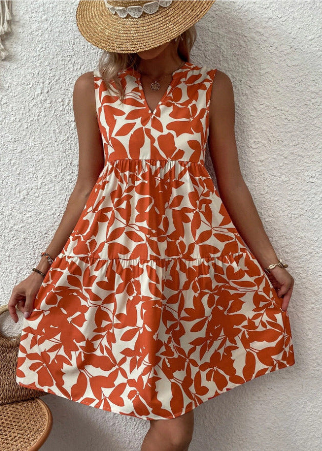 Robe courte femme à imprimé floral