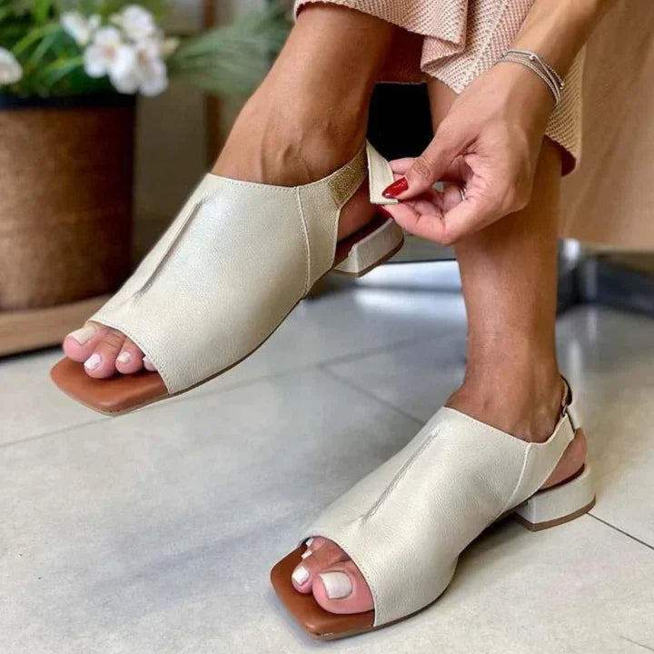 Sandales Femme Ouvertes Élégantes à Talon Bas Confortable