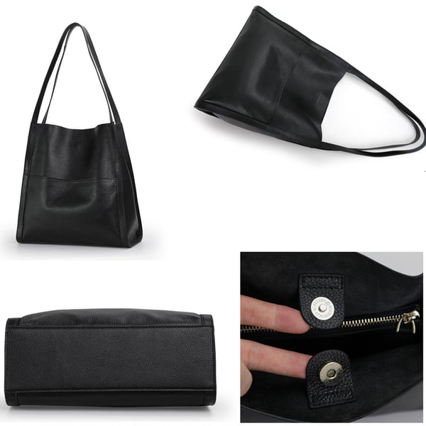 Sac à épaule femme spacieux en cuir souple – Élégant, minimaliste et confortable