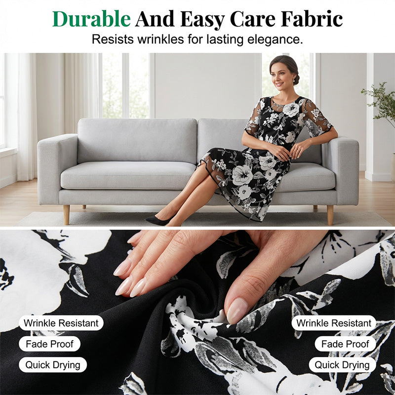 Robe Femme Chiffon Fluide Imprimé Floral Élégante