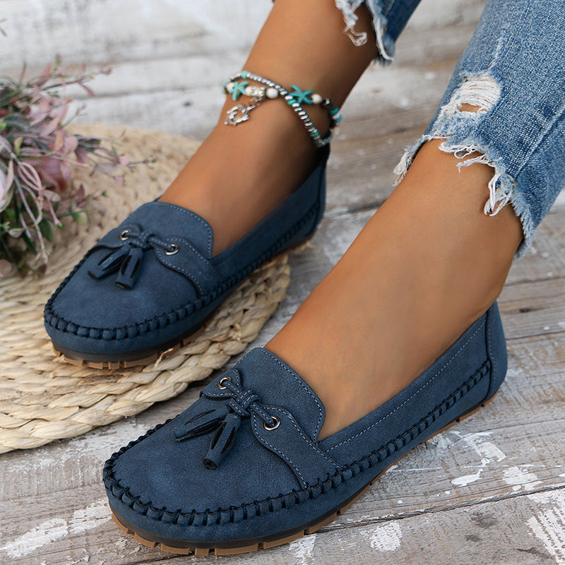 Mocassins Femme Souples à Nœud Décoratif et Semelle Flexible pour Usage Quotidien