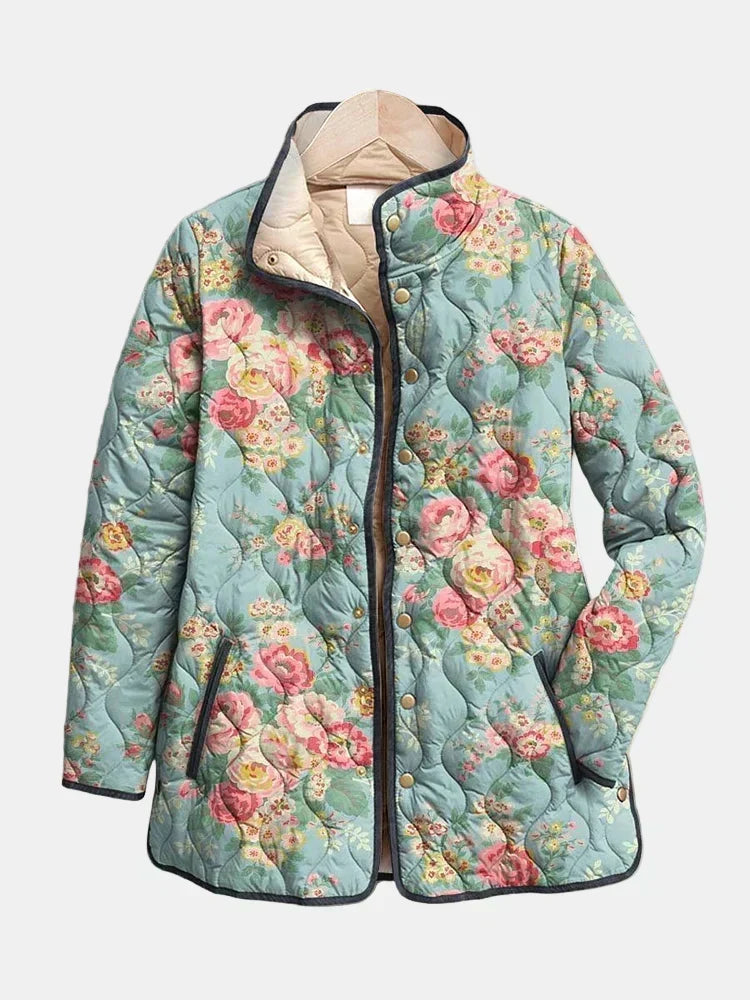 Veste femme matelassée à imprimé floral mi-saison