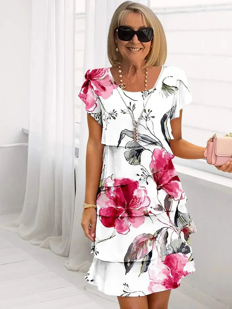 Robe Femme Florale Élégante Coupe Flatteuse