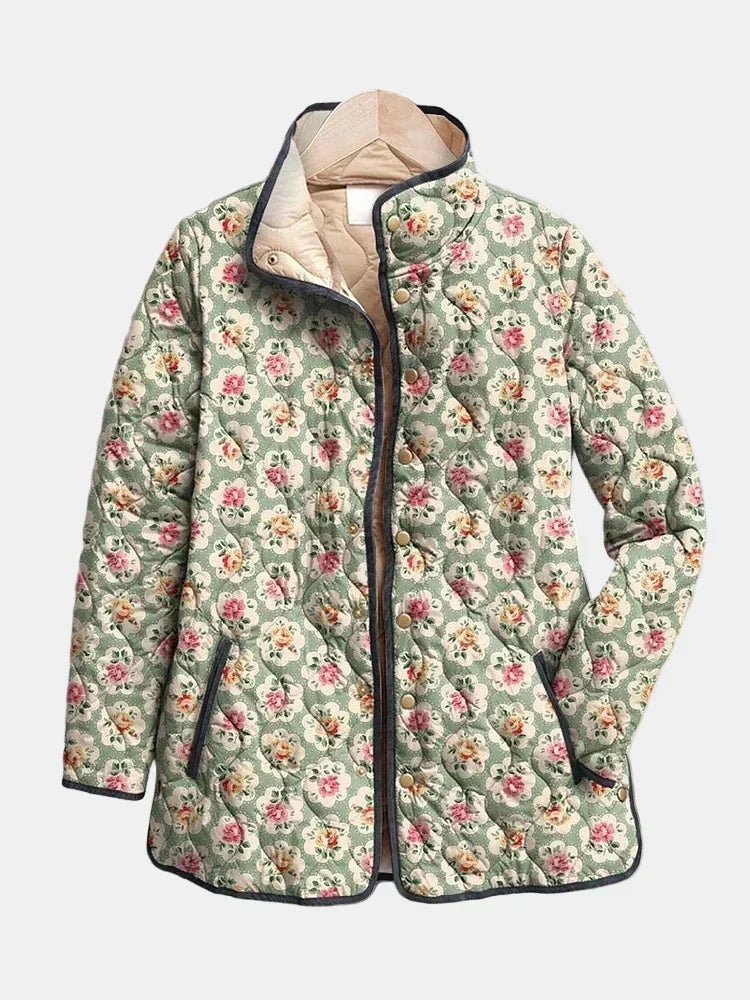 Veste femme matelassée à imprimé floral mi-saison