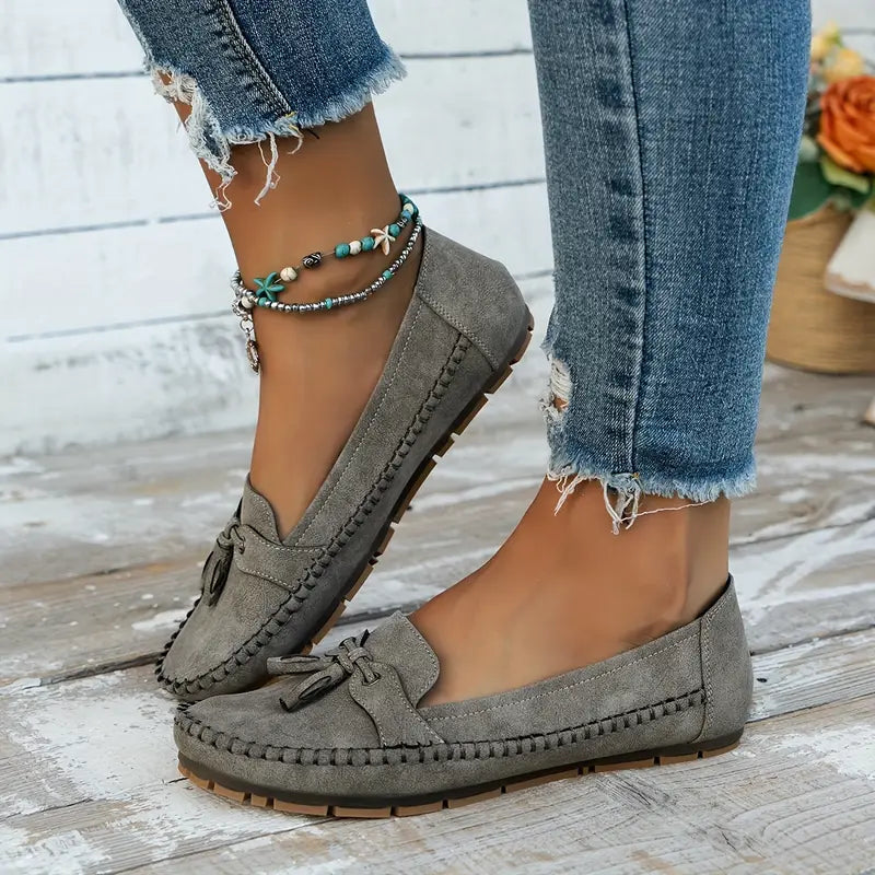 Mocassins Femme Souples à Nœud Décoratif et Semelle Flexible pour Usage Quotidien
