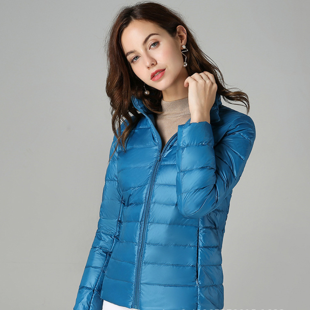Rhoselle™ - Veste En Duvet Ultralégère Avec Plis Sophistiqués