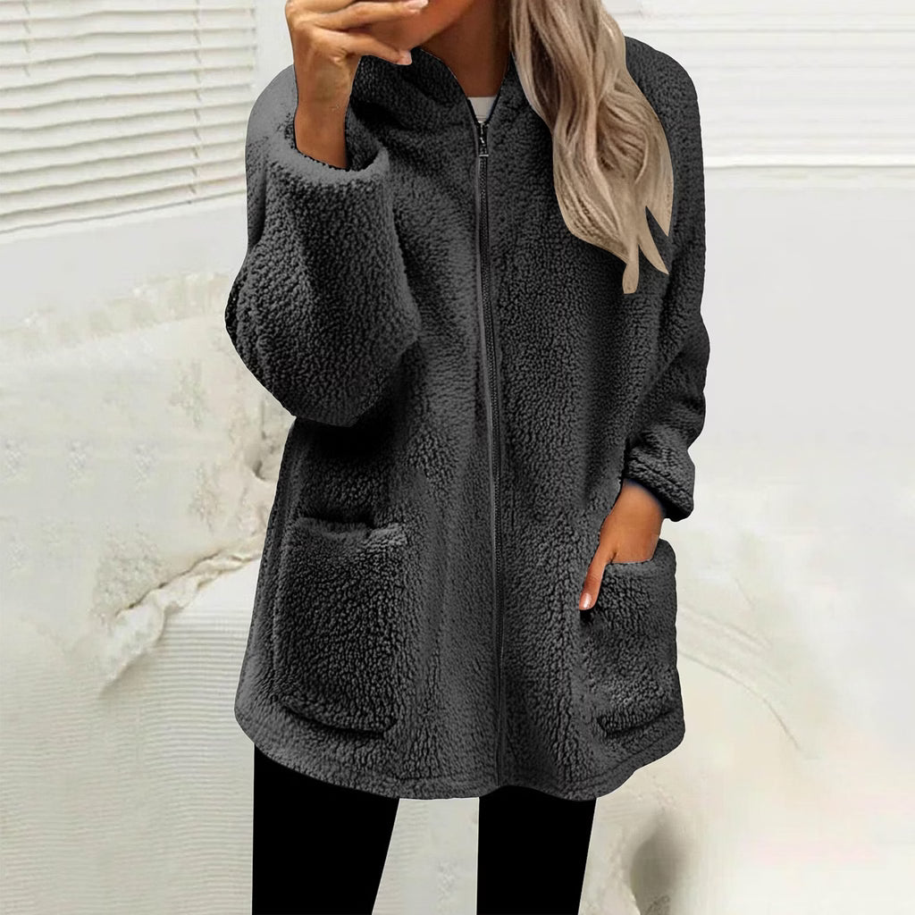 Veste polaire femme zippée à col montant et poches