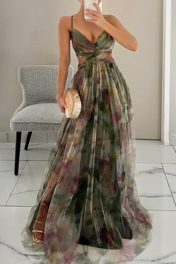 Robe Maxi Florale Fluide pour Femme Coupe Élégante en Tissu Léger