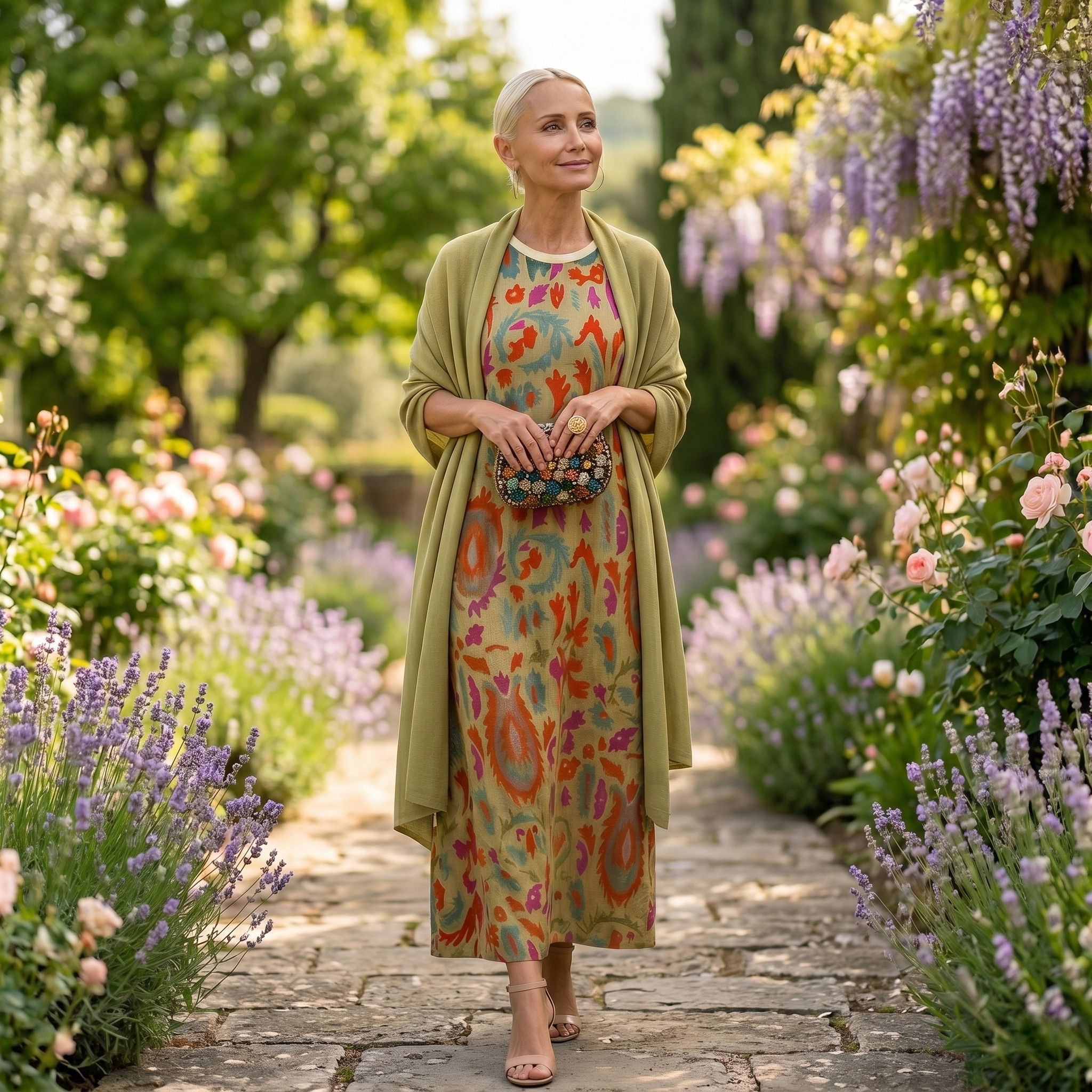 Ensemble femme robe longue avec veste assortie