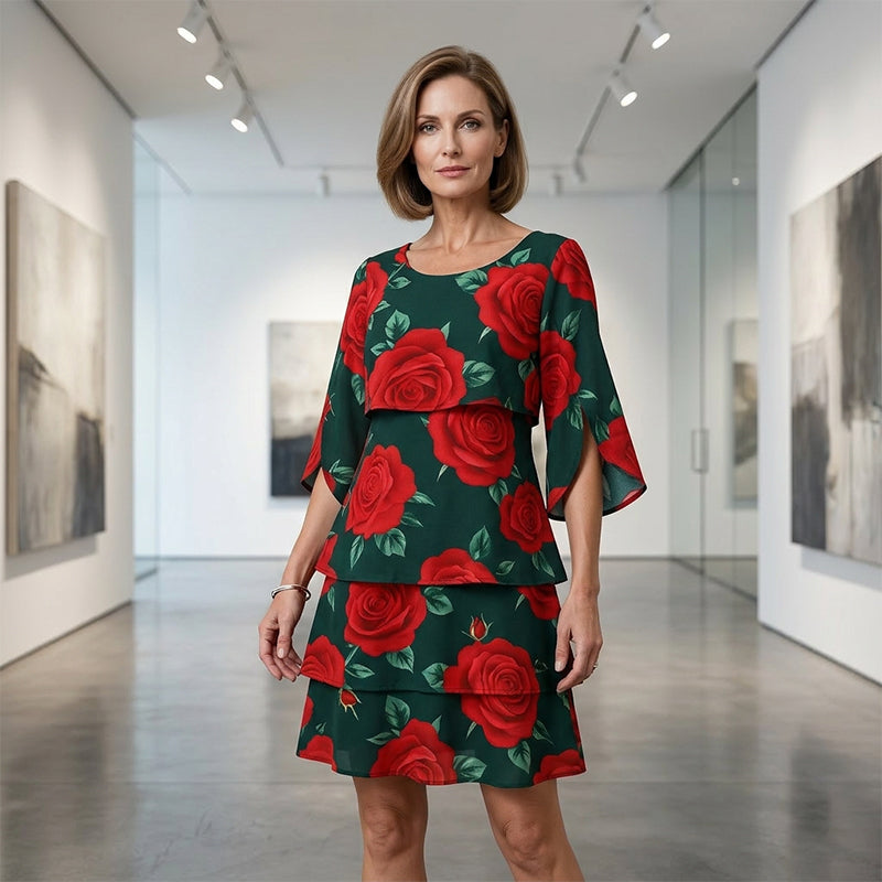 Robe Femme Fluide Motif Floral Élégant Été