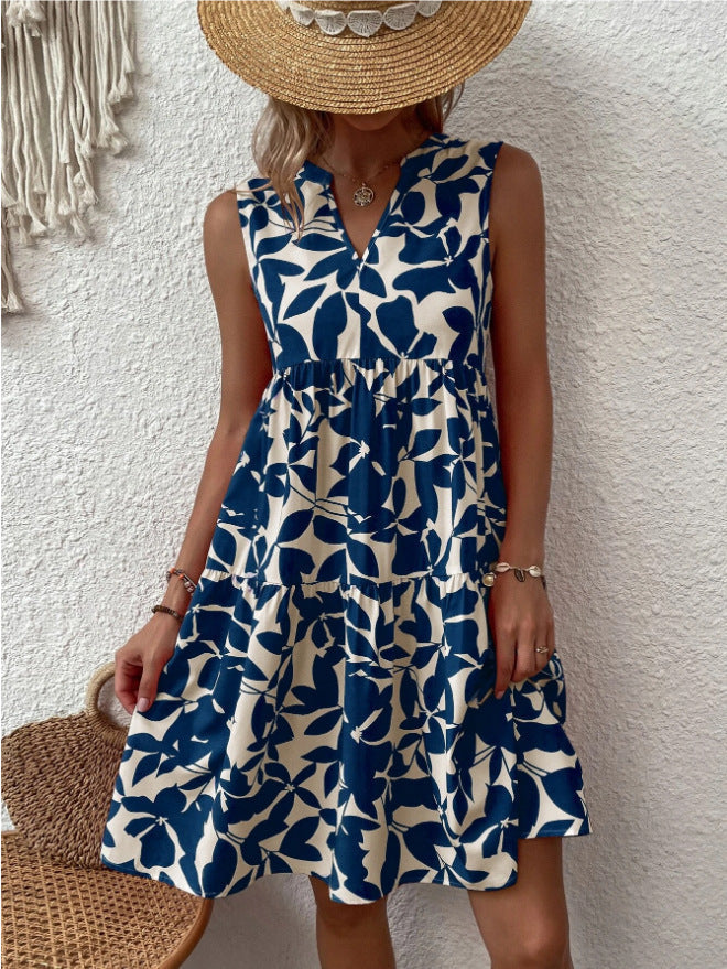 Robe courte femme à imprimé floral