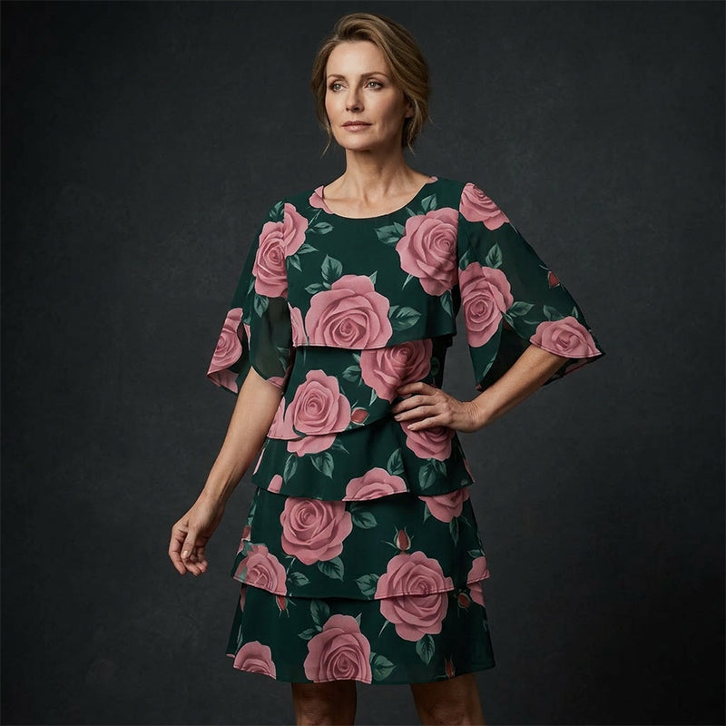 Robe Femme Fluide Motif Floral Élégant Été